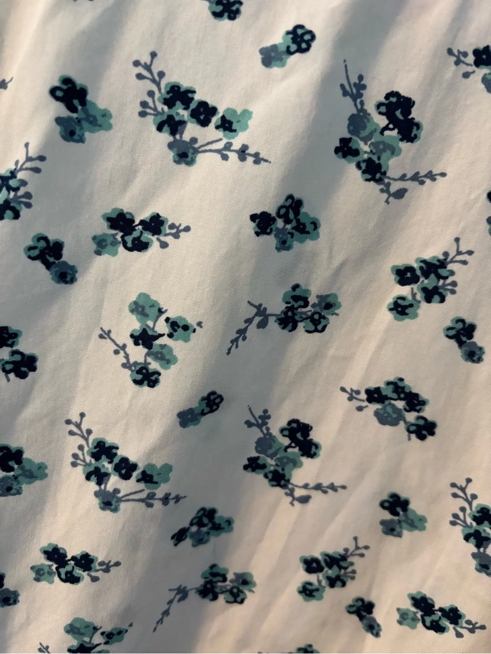 J.CREW Men's White Blue Floral Short Sleeve Cotton Button-Down Shirt L